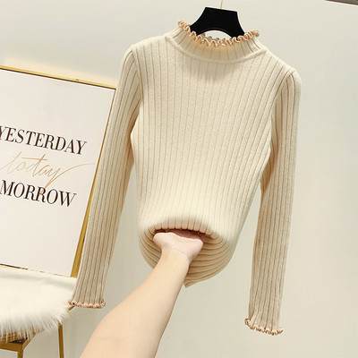 Μοντέρνο γυναικείο πουλόβερ με χαμηλό γιακά σε τέσσερα χρώματα