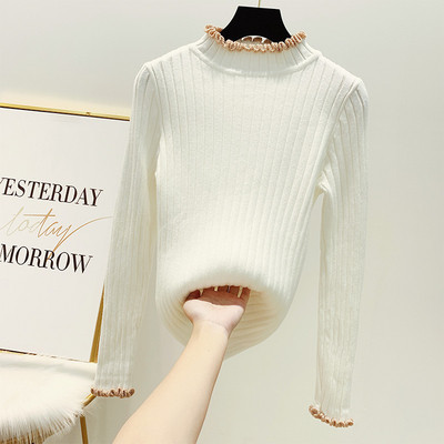 Μοντέρνο γυναικείο πουλόβερ με χαμηλό γιακά σε τέσσερα χρώματα