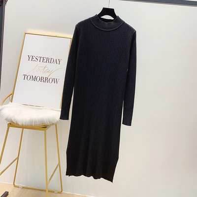 Casual γυναικείο φόρεμα  με υψηλό γιακά σε διάφορα χρώματα