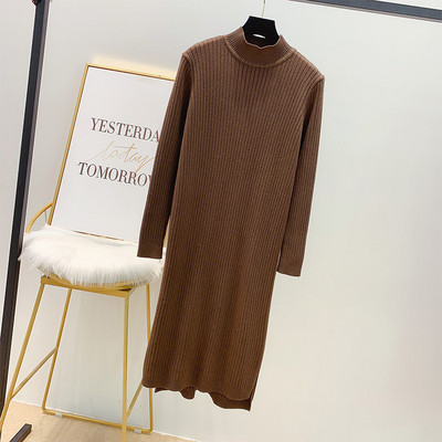 Casual γυναικείο φόρεμα  με υψηλό γιακά σε διάφορα χρώματα