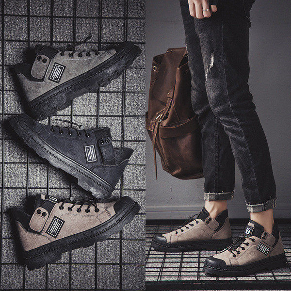 Μοντέρνα χειμερινά ανδρικά παπούτσια με κορδόνια και παχιά σόλα σε τρία χρώματα