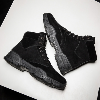 Μοντέρνα χειμερινά ανδρικά παπούτσια με κορδόνια και παχιά σόλα σε τρία χρώματα