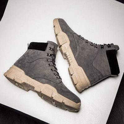 Μοντέρνα χειμερινά ανδρικά παπούτσια με κορδόνια και παχιά σόλα σε τρία χρώματα