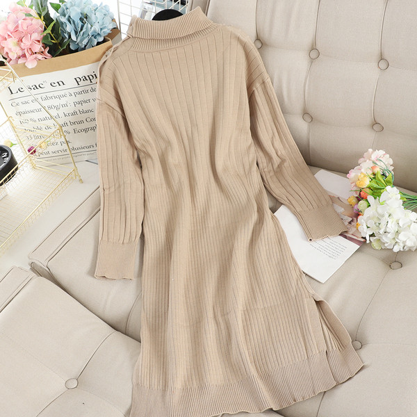 Alkalmi női ruha magas gallérral, három színben