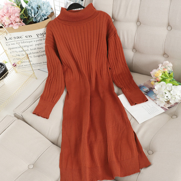 Alkalmi női ruha magas gallérral, három színben