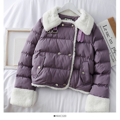 Μοντέρνο γυναικείο μπουφάν με απαλή επένδυση και ψηλό γιακά σε διάφορα χρώματα