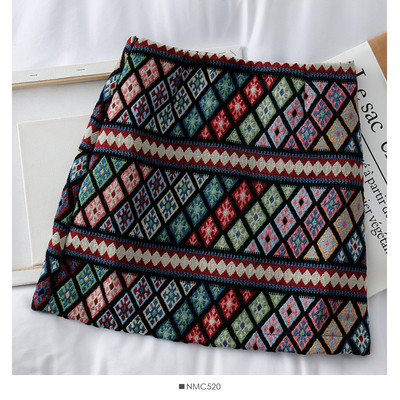 Lezser női színes szoknya magas derékkal, két színben