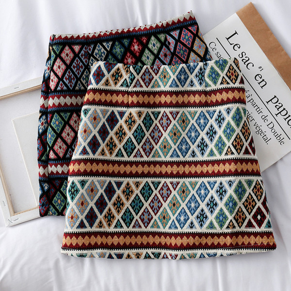 Lezser női színes szoknya magas derékkal, két színben