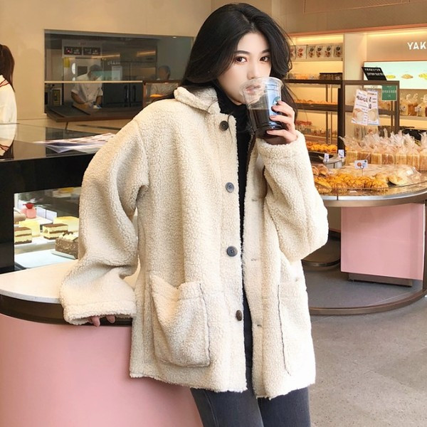 Palton de damă cu două fețe de culoare maro cu căptușeală caldă