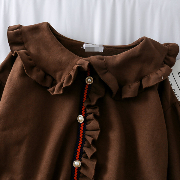 Alkalmi női pulóver gyöngyökkel barna, fekete és kék színben