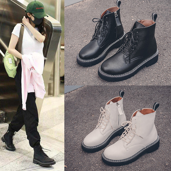 Alkalmi női bőrcsizma fehér és fekete fűzővel