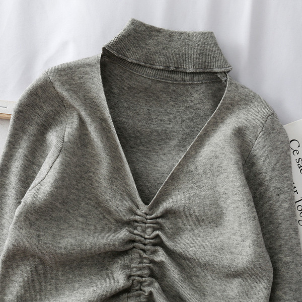 Μοντέρνα γυναικεία μπλούζα με λαιμόκοψη και δεσμούς σε πέντε χρώματα