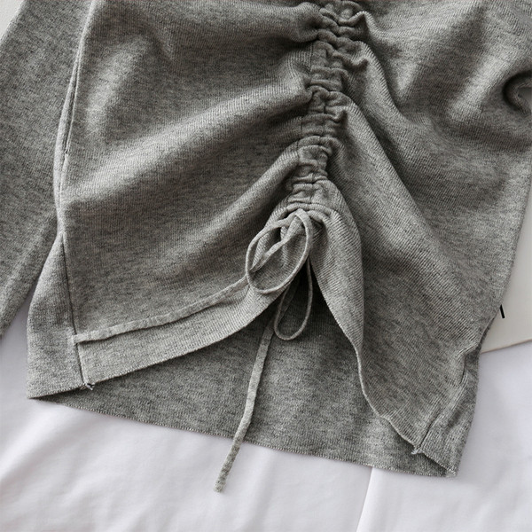 Μοντέρνα γυναικεία μπλούζα με λαιμόκοψη και δεσμούς σε πέντε χρώματα