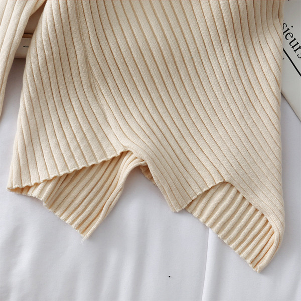 Pulover casual dama cu model asimetric decolteu oval