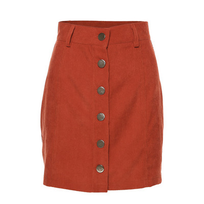 Fusta de dama casual model nou cu nasturi in rosu