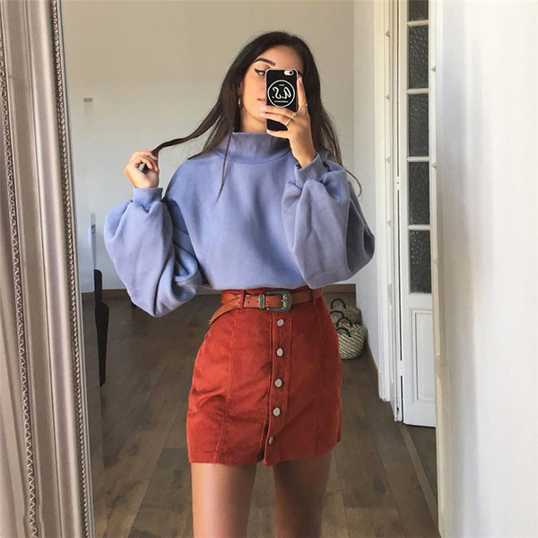 Fusta de dama casual model nou cu nasturi in rosu