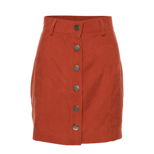 Fusta de dama casual model nou cu nasturi in rosu