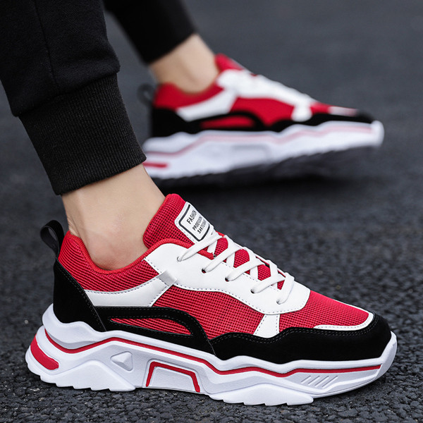 Férfi tornacipők és fűzők ÚJ modellje szürke, fehér és piros színben