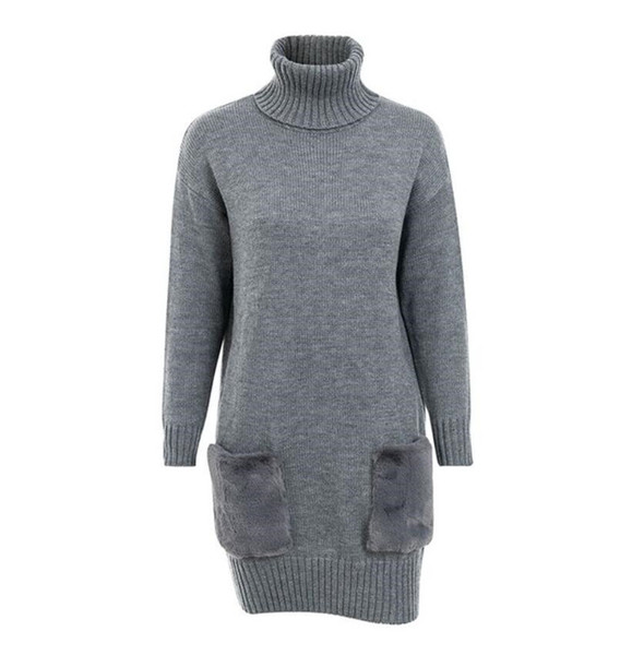 Alkalmi női kötött ruha erős pólóval és pehely két színben