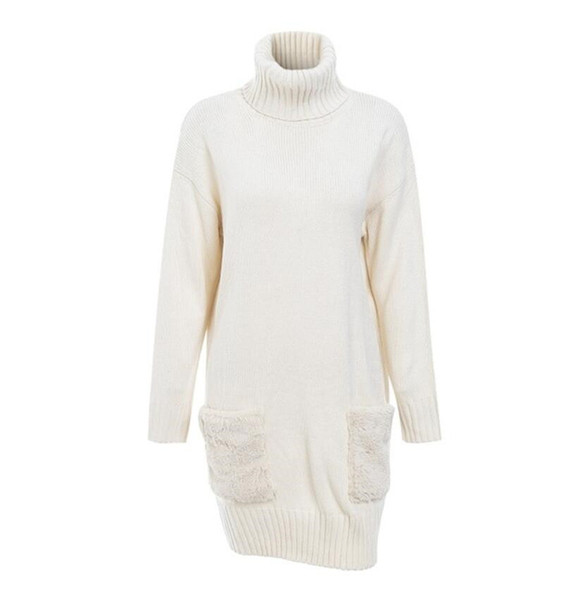 Alkalmi női kötött ruha erős pólóval és pehely két színben