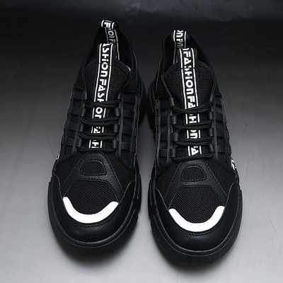 Casual ανδρικά αθλητικά πάνινα παπούτσια με κορδόνια σε μπλε, κόκκινο και μαύρο χρώμα