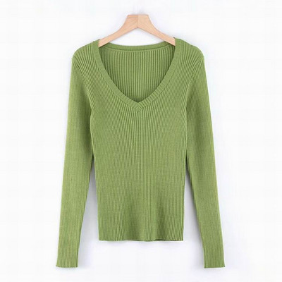 Νέο μοντέλο μοντέρνο γυναικείο πουλόβερ με λαιμόκοψη - διάφορα χρώματα