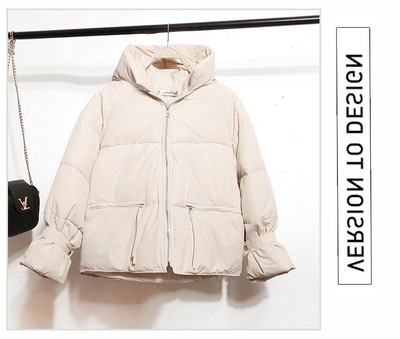 Μοντέρνο χειμωνιάτικο γυναικείο μπουφάν με κουκούλα και φερμουάρ σε διάφορα χρώματα