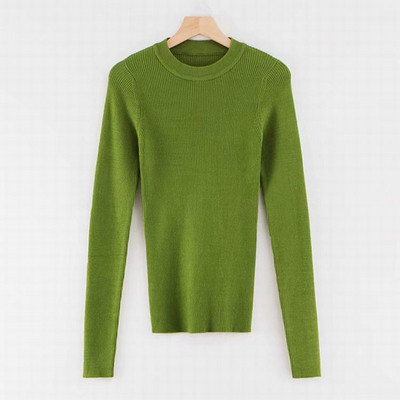 Μοντέρνο γυναικείο πουλόβερ με χαμηλό περιλαίμιο - σε διάφορα χρώματα