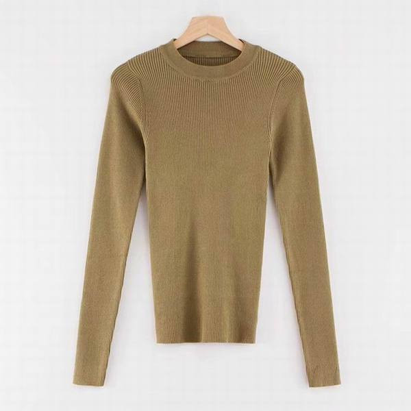 Μοντέρνο γυναικείο πουλόβερ με χαμηλό περιλαίμιο - σε διάφορα χρώματα