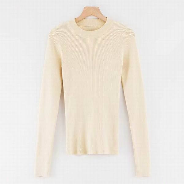 Μοντέρνο γυναικείο πουλόβερ με χαμηλό περιλαίμιο - σε διάφορα χρώματα