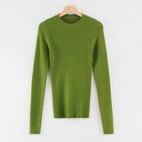 Μοντέρνο γυναικείο πουλόβερ με χαμηλό περιλαίμιο - σε διάφορα χρώματα
