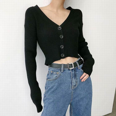 Νέο μοντέλο μοντέρνα γυναικεία ζακέτα με κουμπιά -  κοντό μοντέλο