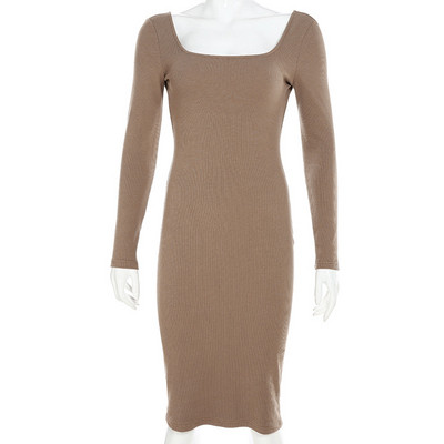 Casual γυναικείο φόρεμα  σε καφέ χρώμα