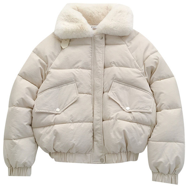 Γυναικείο χειμωνιάτικο μπουφάν με μεγάλη περιλαίμιο και απαλή επένδυση