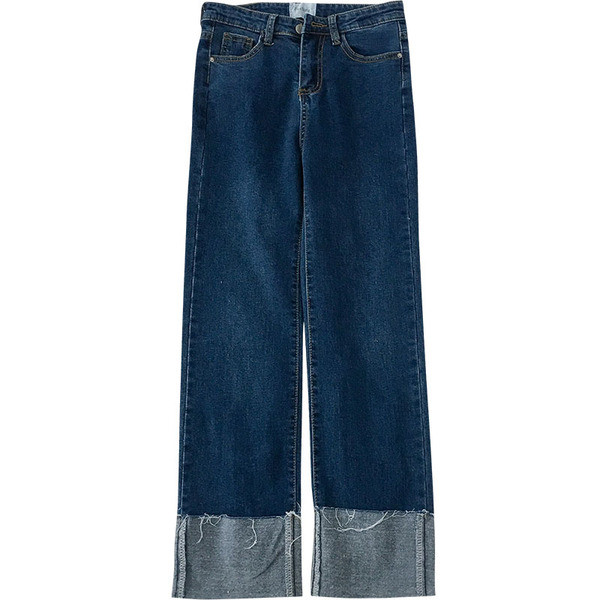 Γυναικεία casual τζιν με ψηλή μέση σε μαύρο και μπλε χρώμα