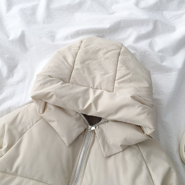 Geaca casual dama cu gluga si fermoar model asimetric alb-negru