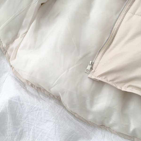 Geaca casual dama cu gluga si fermoar model asimetric alb-negru