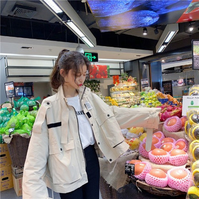 Jachetă lată de primăvară-toamnă în bej și violet