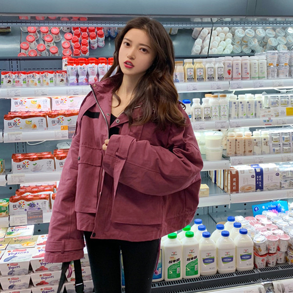 Jachetă lată de primăvară-toamnă în bej și violet