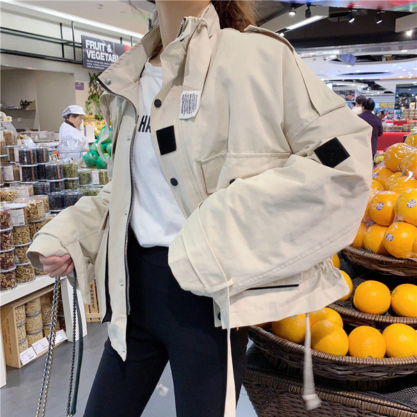 Jachetă lată de primăvară-toamnă în bej și violet