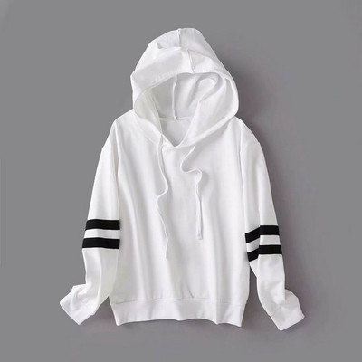 Νέο μοντέλο  γυναικείο φούτερ με κουκούλα σε λευκό, κόκκινο και μαύρο χρώμα