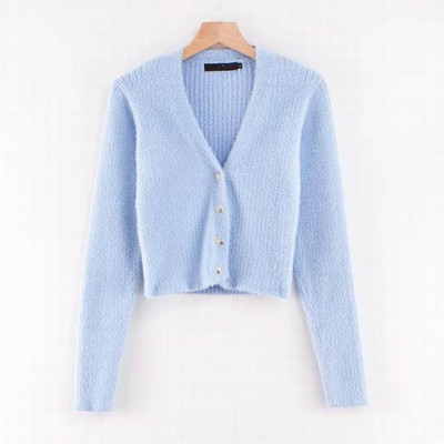 Νέο μοντέλο γυναικεία ζακέτα με κουμπιά και μακριά μανίκια σε λευκό, πράσινο, μπλε και κόκκινο χρώμα