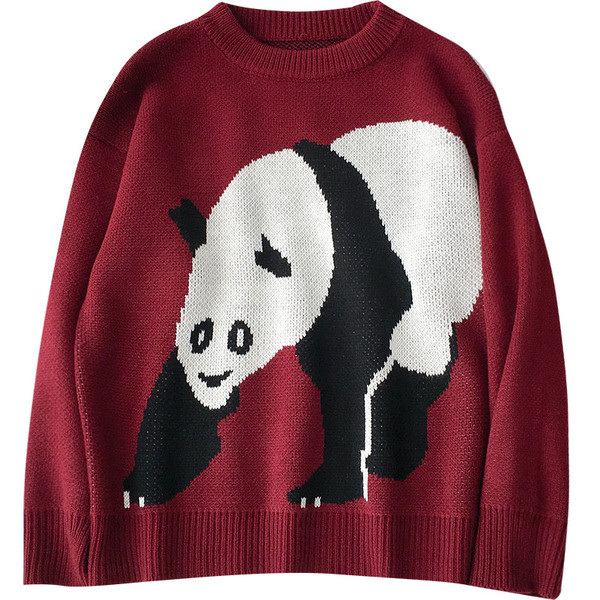 Καθημερινό γυνικείο πουλόβερ με εφαρμογή σε κόκκινο χρώμα