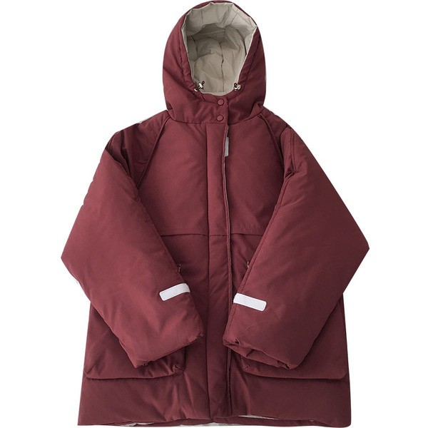 Női téli kabát kapucnival és zsebekkel, három színben