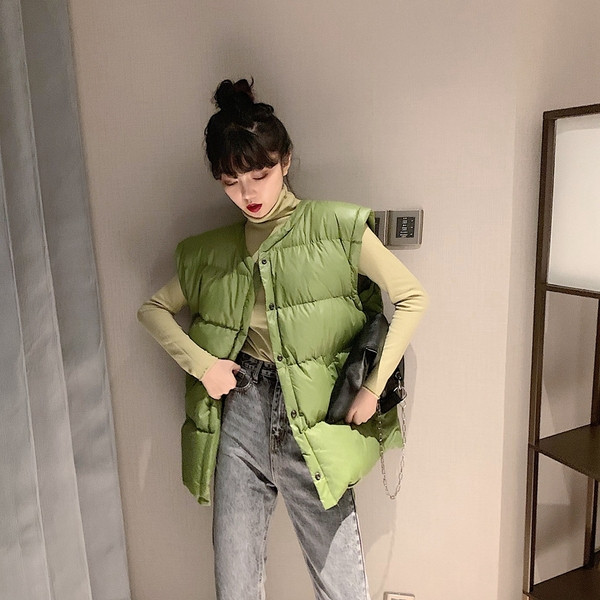 Γυναικείο φαρδύ γιλέκο σε δύο χρώματα με ελαστική  μέση και ζώνη