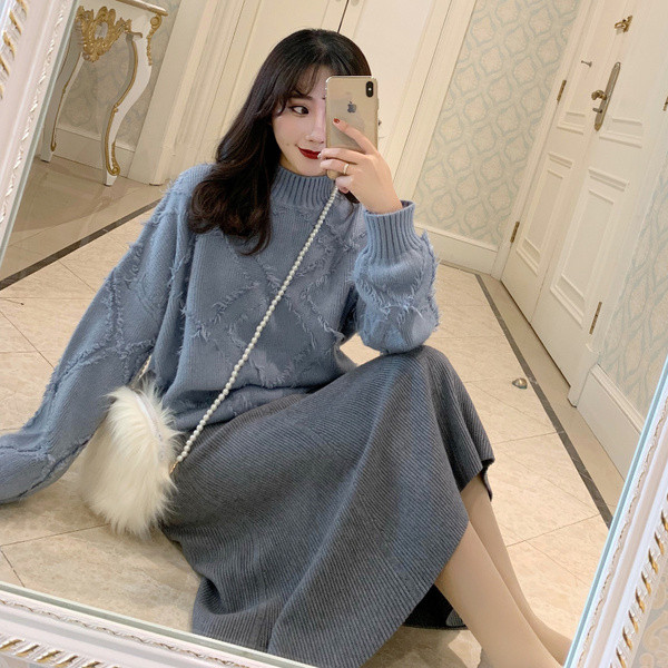 Pulover de dama cu guler polo in roz si albastru