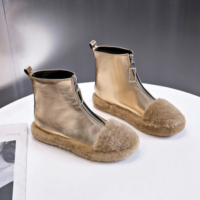 Model nou de cizme de iarna dama cu puf si fermoar in mai multe culori