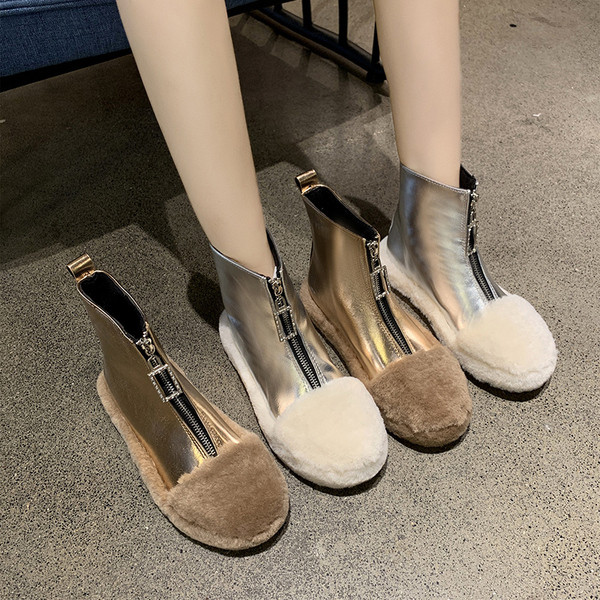 Model nou de cizme de iarna dama cu puf si fermoar in mai multe culori