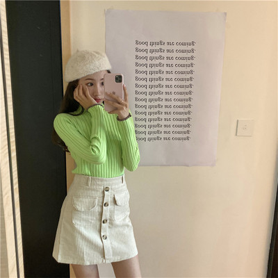 Γυναικείο πουλόβερ με ψηλό γιακά σε πολλά χρώματα