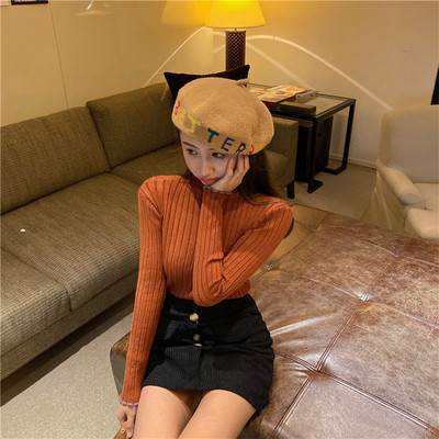 Γυναικείο πουλόβερ με ψηλό γιακά σε πολλά χρώματα